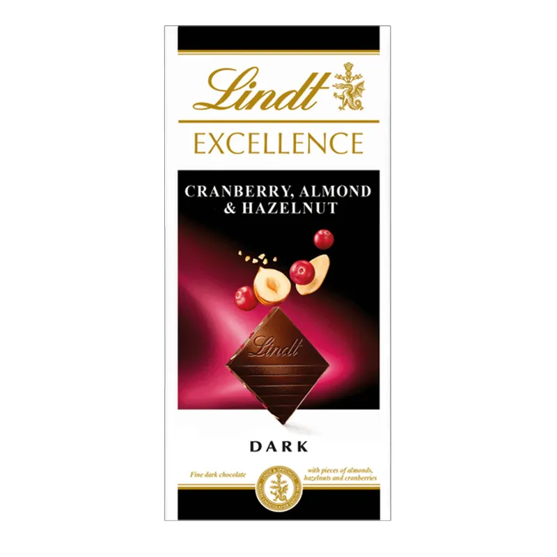 Lindt Cranberry, Almond & Hazelnut Dark Chocolate 100g