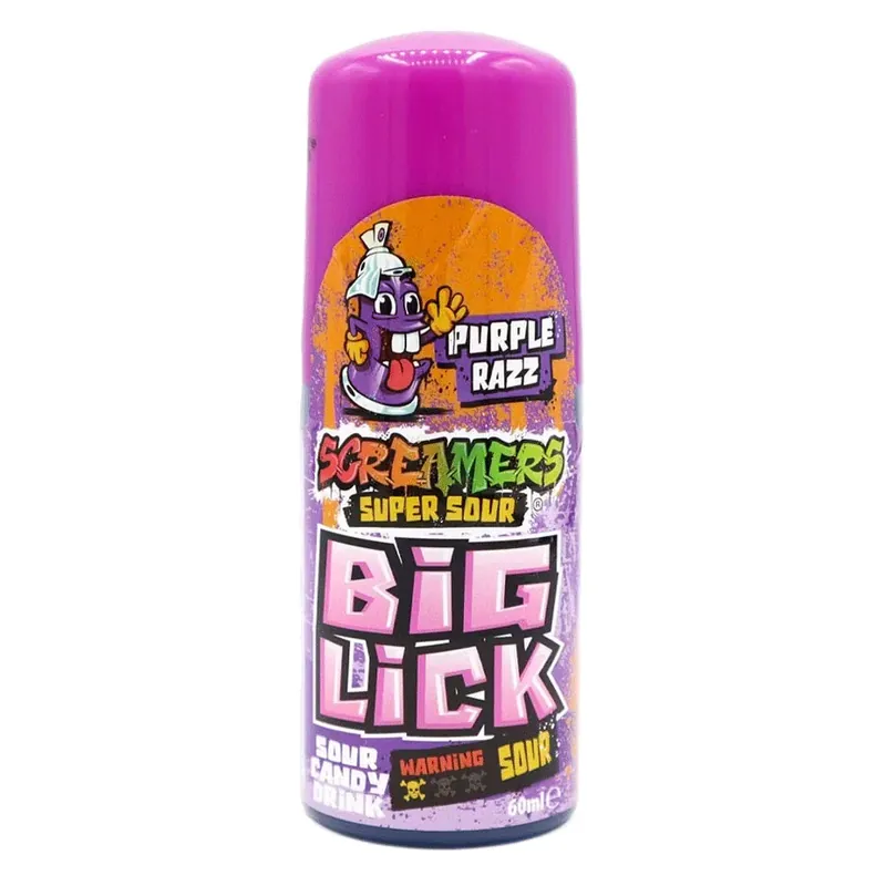 Screamers Big Lick Sour Candy Roller Purple Razz 60ml