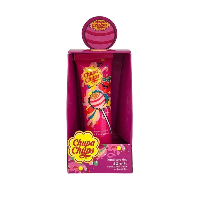 Chupa Chups Hand& Nail Cream With Lollipop Nail File Duo Set 30ml