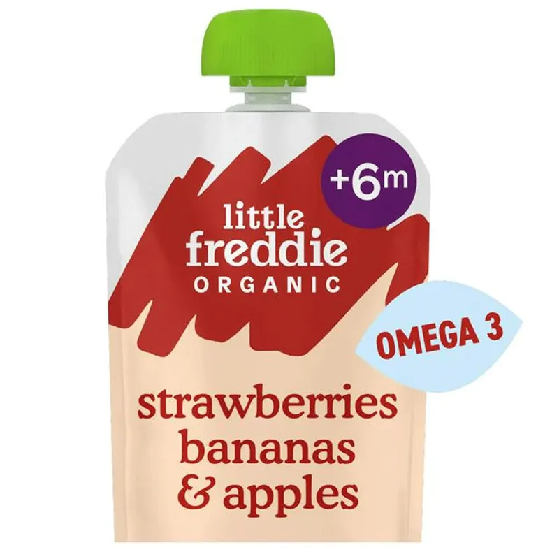 Little Freddie Strawberries Banana & Apple Oraganic 6m+ 90g