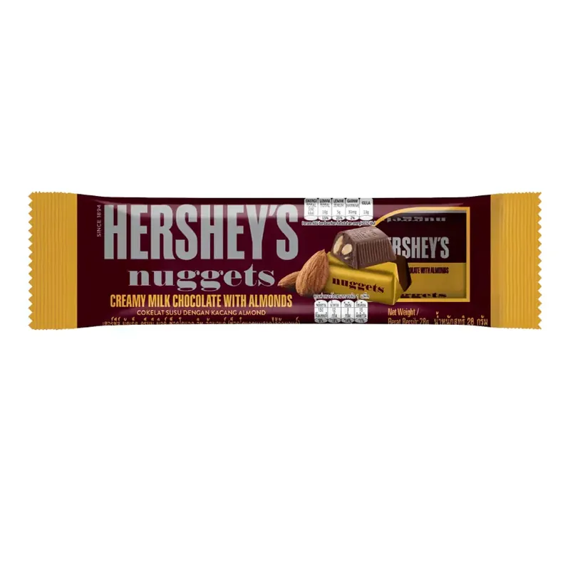 Hershey’s Nuggets Creamy Milk Chocolate With Almonds Bar 28g