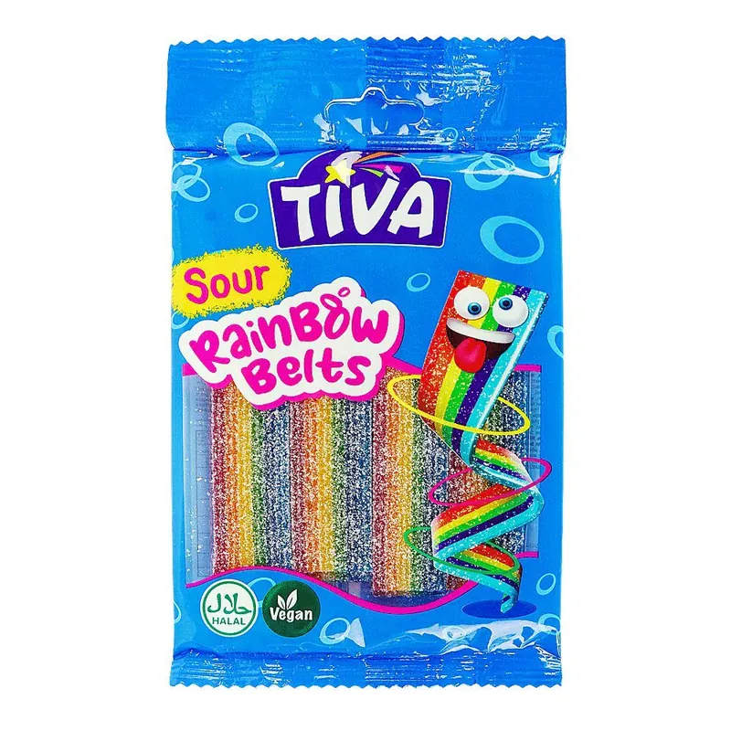 Tiva Sour Rainbow Belts Jelly 80g
