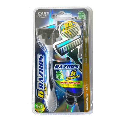 Care For Men - Shaving Razor 6 Blades - Aloe Strip