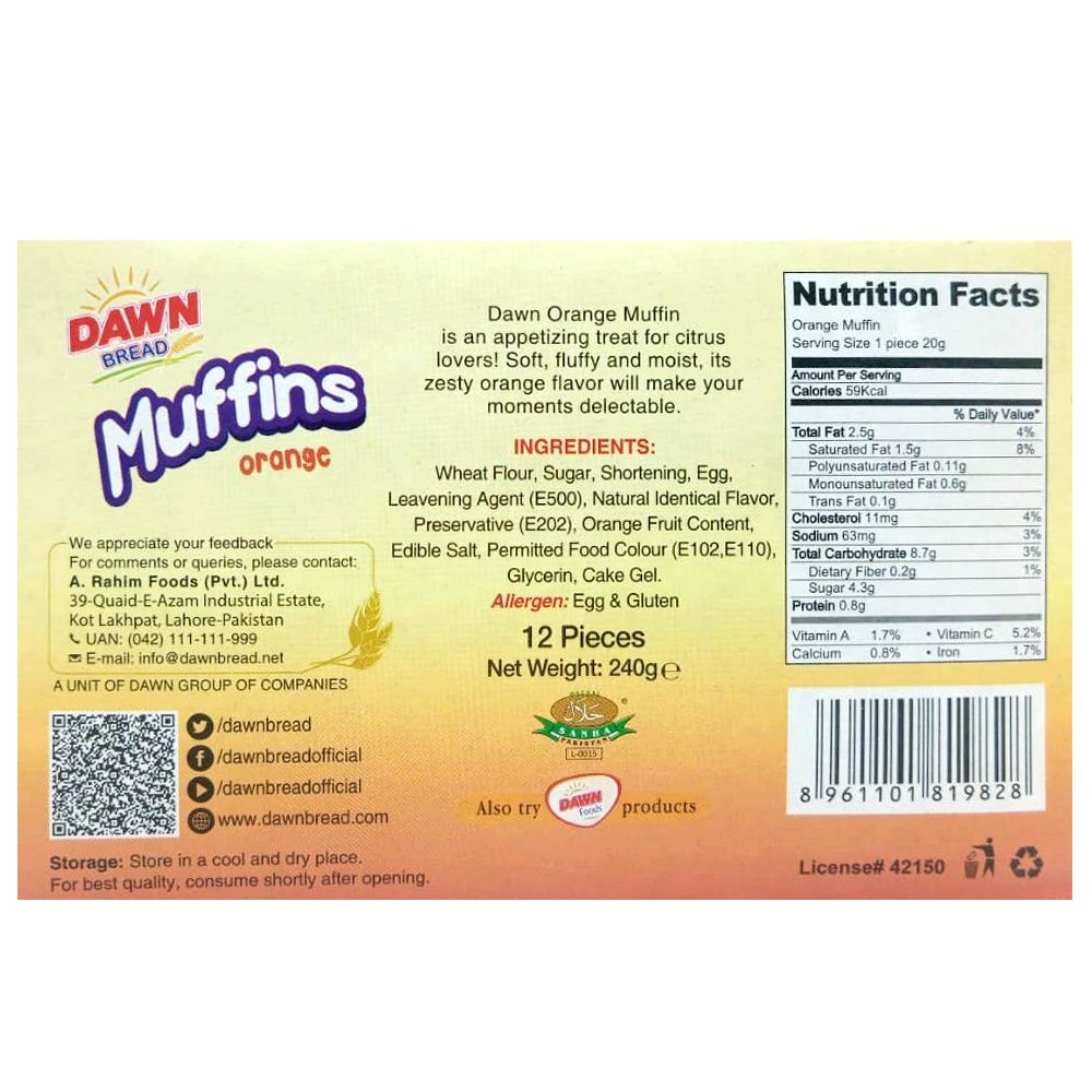 Dawn Bread Muffins Orange Box