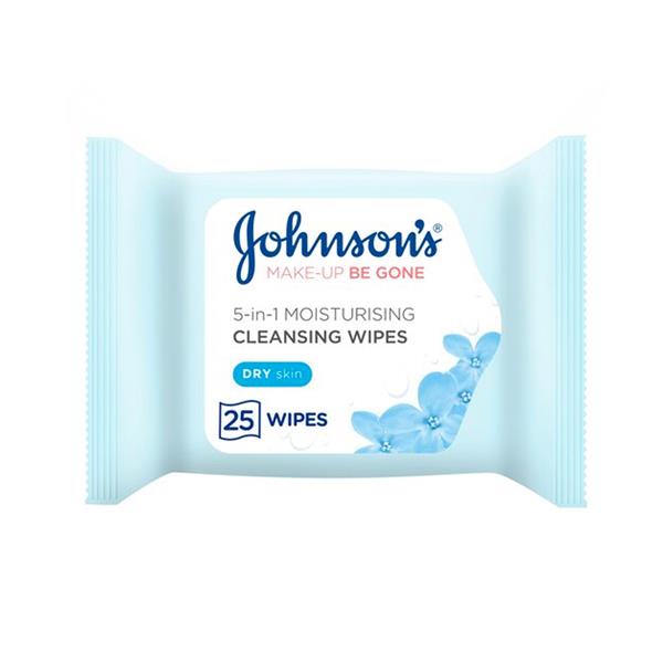 Johnsons Make Up Be Gone 5 in 1 Moisturising Cleansing 25 Wipes Dry Skin | Imported