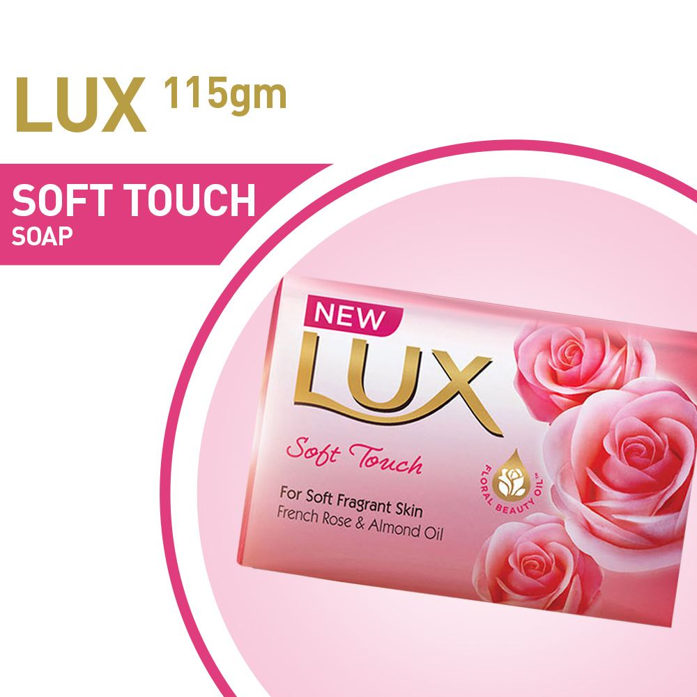 Lux Soft Touch Bar Soap For Soft & Fragrant Skin French Rose & Almond Oil
